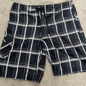 Hurley plaid board shorts mens 34
